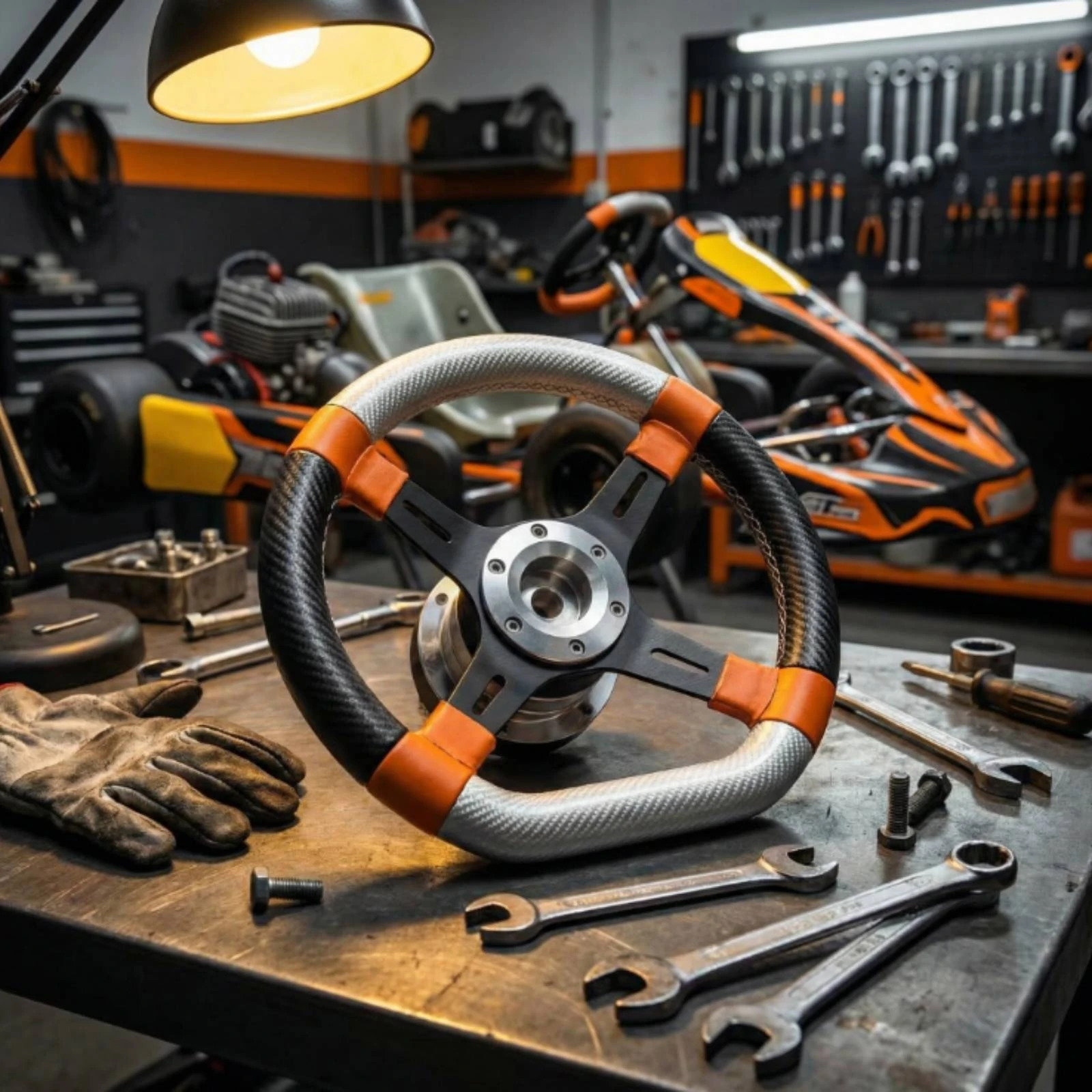 Gokart Steering Wheel Sport-Style Steering Wheel with Three-Spoke Hub Non-Slip Wear-Resistant for Racers, Karting, Racing
Gokart Steering Wheel Sport-Style Steering Wheel with Three-Spoke Hub Non-Slip Wear-Resistant for Racers, Karting, Racing