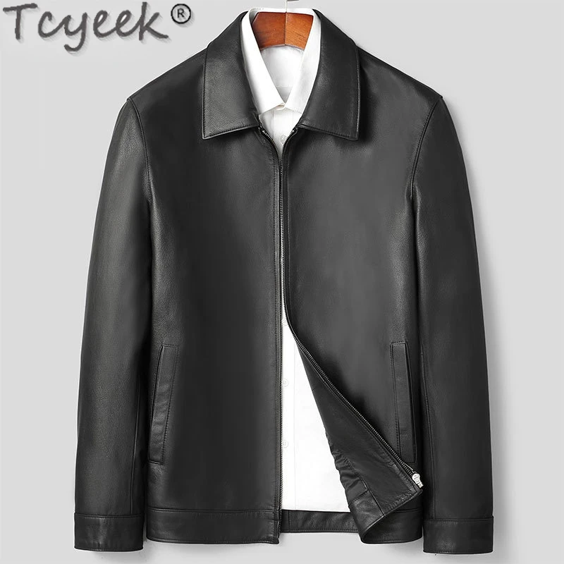 Tcyeek Fashion Leather Jacket Men Clothes 2023 Casual Men's Genuine Leather Jackets Lapel Spring Autumn Thin Cowhide Coat Black
Tcyeek Fashion Leather Jacket Men Clothes 2023 Casual Men's Genuine Leather Jackets Lapel Spring Autumn Thin Cowhide Coat Black