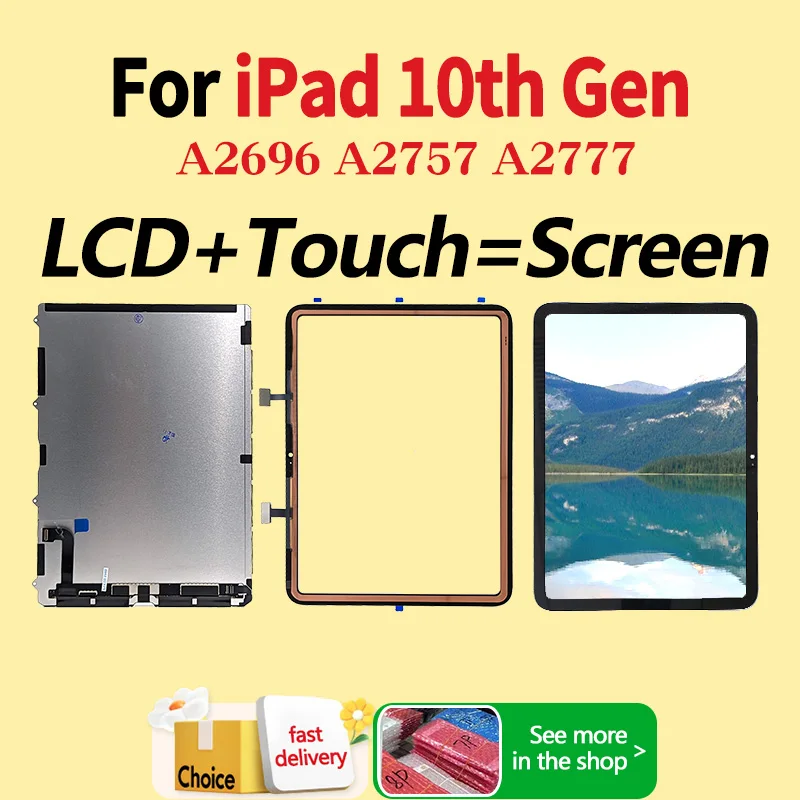 ЖК-дисплей 10,9 дюйма и сенсорный экран для iPad 10 10-го поколения 2022 A2696 A2757 A2777, ЖК-дисплей с дигитайзером в сборе, запасные части для ремонта
ЖК-дисплей 10,9 дюйма и сенсорный экран для iPad 10 10-го поколения 2022 A2696 A2757 A2777, ЖК-дисплей с дигитайзером в сборе, запасные части для ремонта