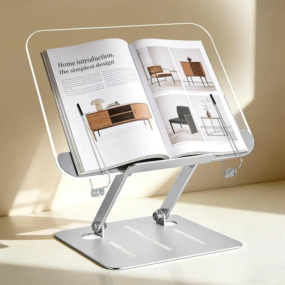 Акриловая подставка для книг для чтения, складная настольная подставка для книг без помощи рук, регулируемая по высоте и углу наклона подставка для учебников с держателем страниц
Акриловая подставка для книг для чтения, складная настольная подставка для книг без помощи рук, регулируемая по высоте и углу наклона подставка для учебников с держателем страниц