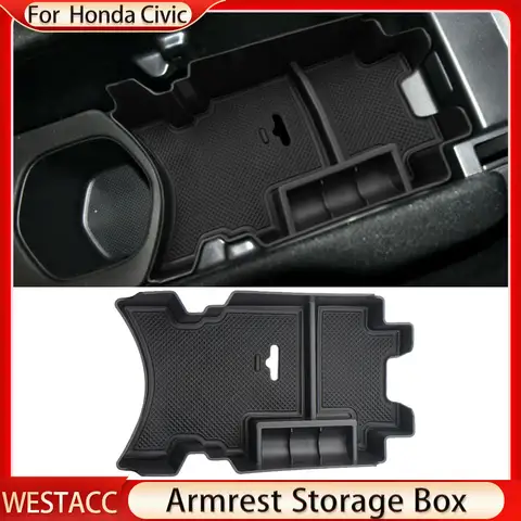 For Honda Civic 10th Gen 2016 2017 2018 2019 2020 Armrest Box Storage Tray Holder Center Console Organizer Container Accessories