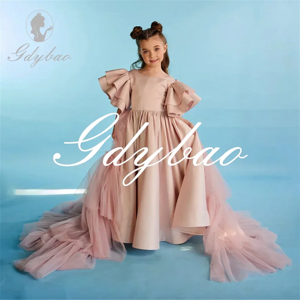 Pleat Classic Short Sleeve A Line Long Ball Princess Flower Girl Dress Floor Length Sweep Train First Communion Gown Customized
Pleat Classic Short Sleeve A Line Long Ball Princess Flower Girl Dress Floor Length Sweep Train First Communion Gown Customized