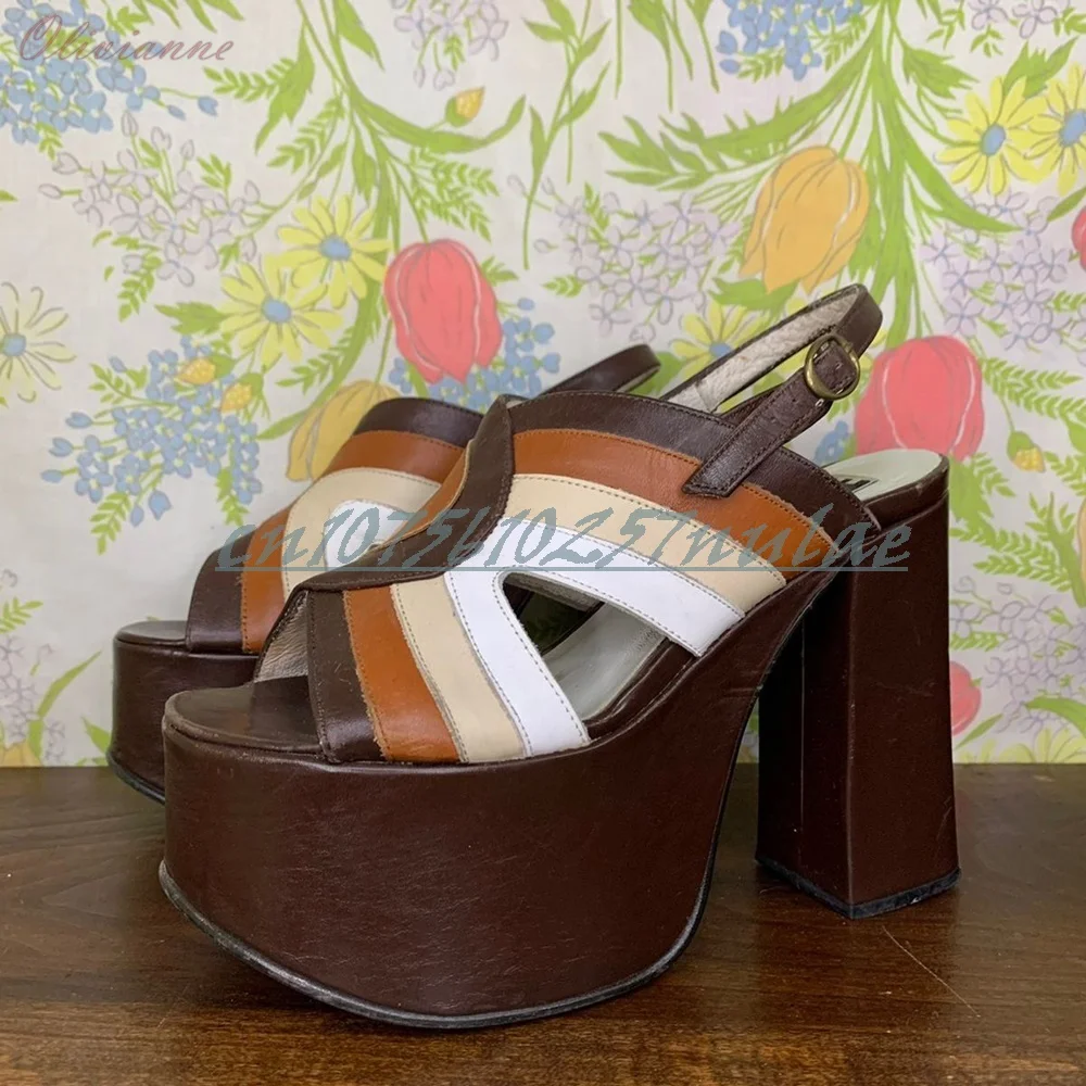 Mutilcolor Cross Tied Hollow Elegant Sandals Slingback Chunky High Heel Retro Style Women Shoes 2025 Summer Zapatos Para Mujere
Mutilcolor Cross Tied Hollow Elegant Sandals Slingback Chunky High Heel Retro Style Women Shoes 2025 Summer Zapatos Para Mujere