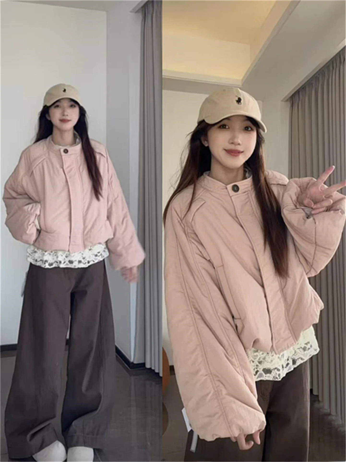 Ladies Thiened Cotton Jaet Lazy Sle Bread Coat Warmth Flower Bud Sve Outerwear Winter Anti-Aging Small Size Coat
Ladies Thiened Cotton Jaet Lazy Sle Bread Coat Warmth Flower Bud Sve Outerwear Winter Anti-Aging Small Size Coat