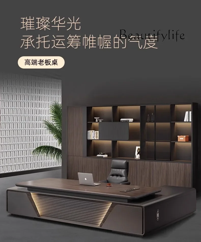 Paint Large Class Table Boss Office Desk And Chair Combination President Table Simple Modern Light Luxury High-end
Paint Large Class Table Boss Office Desk And Chair Combination President Table Simple Modern Light Luxury High-end