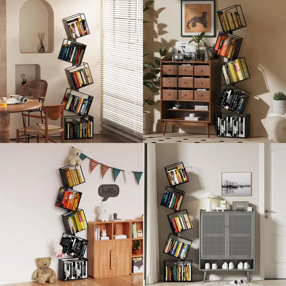 Современная 5-ярусная металлическая книжная полка — гладкий черный узкий стеллаж для дома, офиса, компактное пространство
Современная 5-ярусная металлическая книжная полка — гладкий черный узкий стеллаж для дома, офиса, компактное пространство