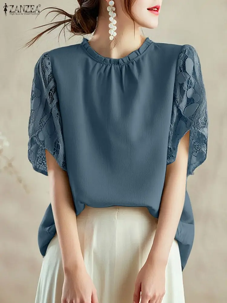 ZANZEA Fashion Lace Blouse Women Summer Patchwork Casual Tunic Tops 2025 Elegant Office Lady Blusas Female Streetwear Shirts
ZANZEA Fashion Lace Blouse Women Summer Patchwork Casual Tunic Tops 2025 Elegant Office Lady Blusas Female Streetwear Shirts