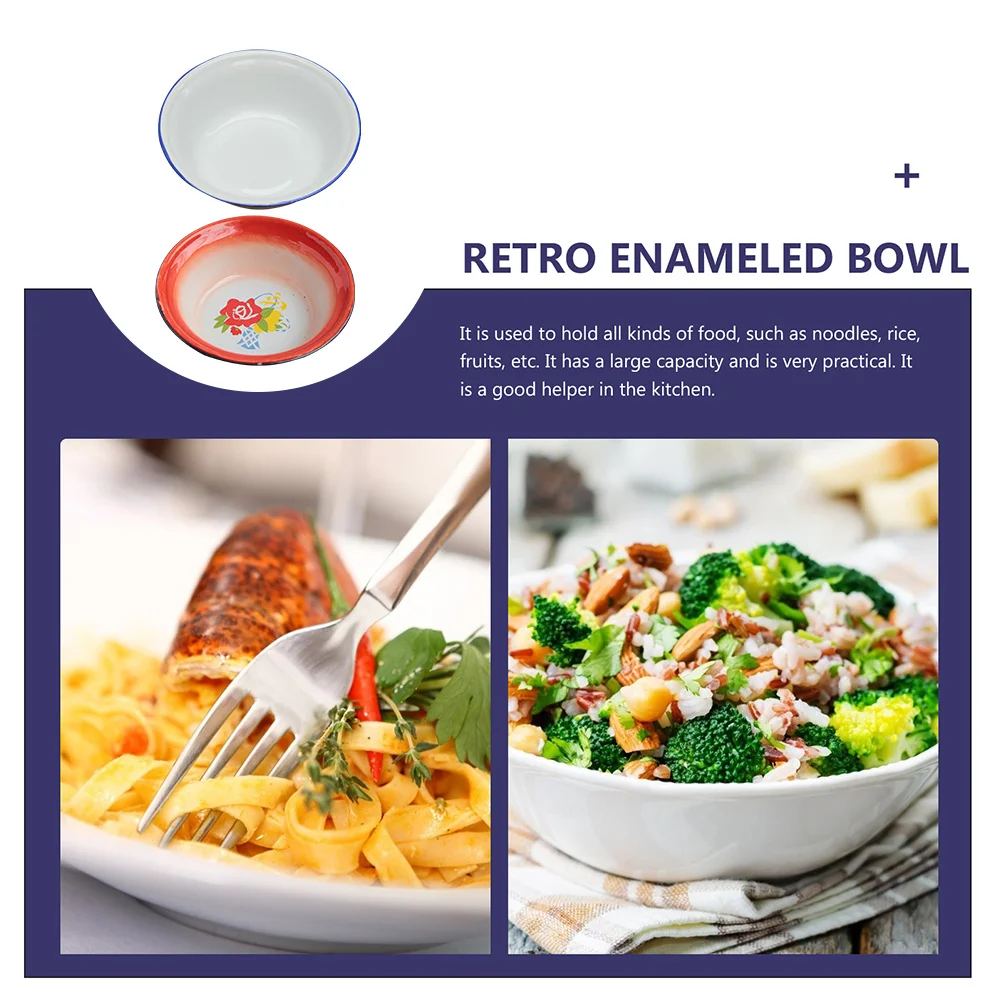 2Pcs Enamel Basin Vintage Multipurpose Soup Bowl Storage Household Kitchen Mixing Fruit Washing Bowl Thickened Rustproof
2Pcs Enamel Basin Vintage Multipurpose Soup Bowl Storage Household Kitchen Mixing Fruit Washing Bowl Thickened Rustproof