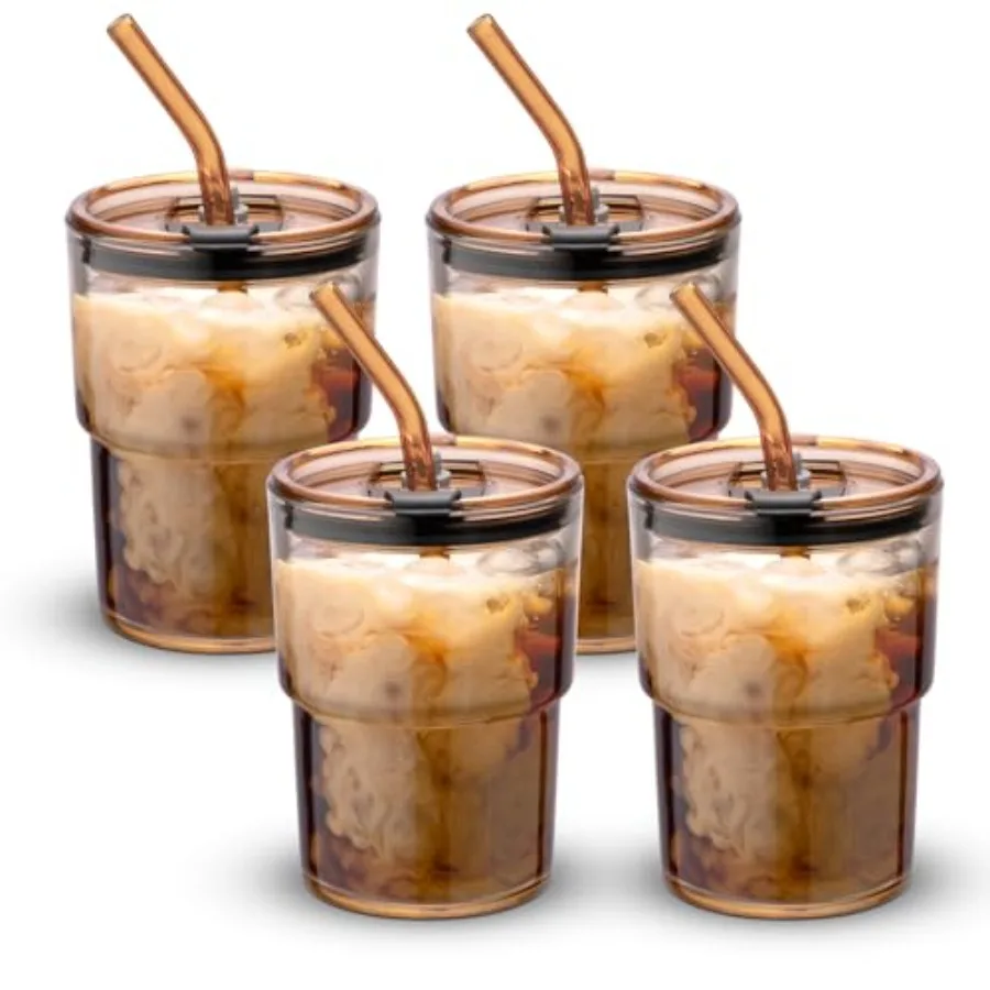 13 oz Tumbler Water Glass Water Bottle with Straw and Dustproof Lid Coffee Ice Cup Double Wall Insulated Glass Cup
13 oz Tumbler Water Glass Water Bottle with Straw and Dustproof Lid Coffee Ice Cup Double Wall Insulated Glass Cup