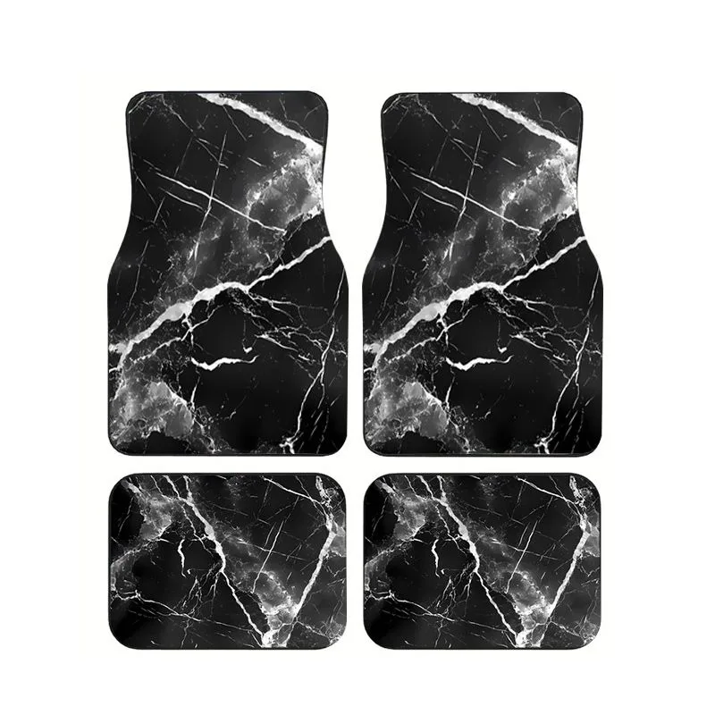 Black White Marble Print Car Floor Mats 4pcs Universal Anti-slip Carpets
Black White Marble Print Car Floor Mats 4pcs Universal Anti-slip Carpets
