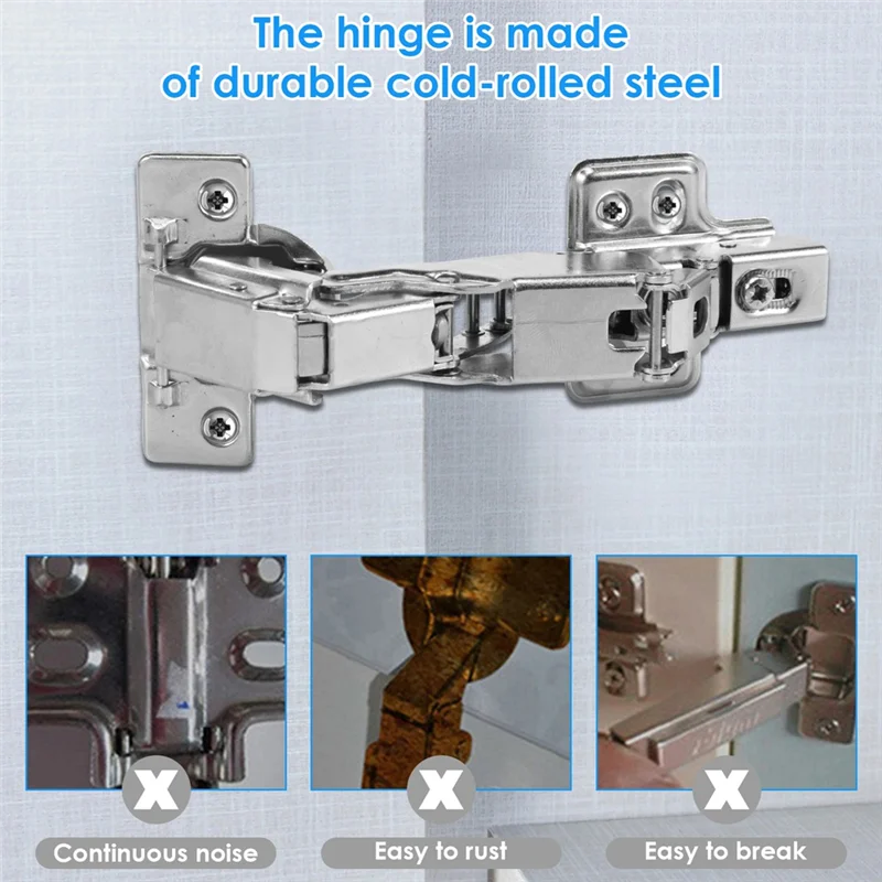 CQMF-4Pcs 180 Degree Cabinet Hinges Concealed Hydraulic Adjustable Mounting Hinges Soft Close Cabinet Hinges Cold Rolledsteel
CQMF-4Pcs 180 Degree Cabinet Hinges Concealed Hydraulic Adjustable Mounting Hinges Soft Close Cabinet Hinges Cold Rolledsteel