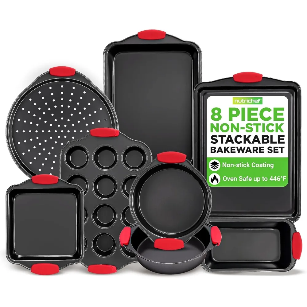 NutriChef Non-Stick Kitchen Oven Baking Pans-Deluxe & Stylish Nonstick Gray Coating Inside Outside, Commercial Grade Restaurant
NutriChef Non-Stick Kitchen Oven Baking Pans-Deluxe & Stylish Nonstick Gray Coating Inside Outside, Commercial Grade Restaurant