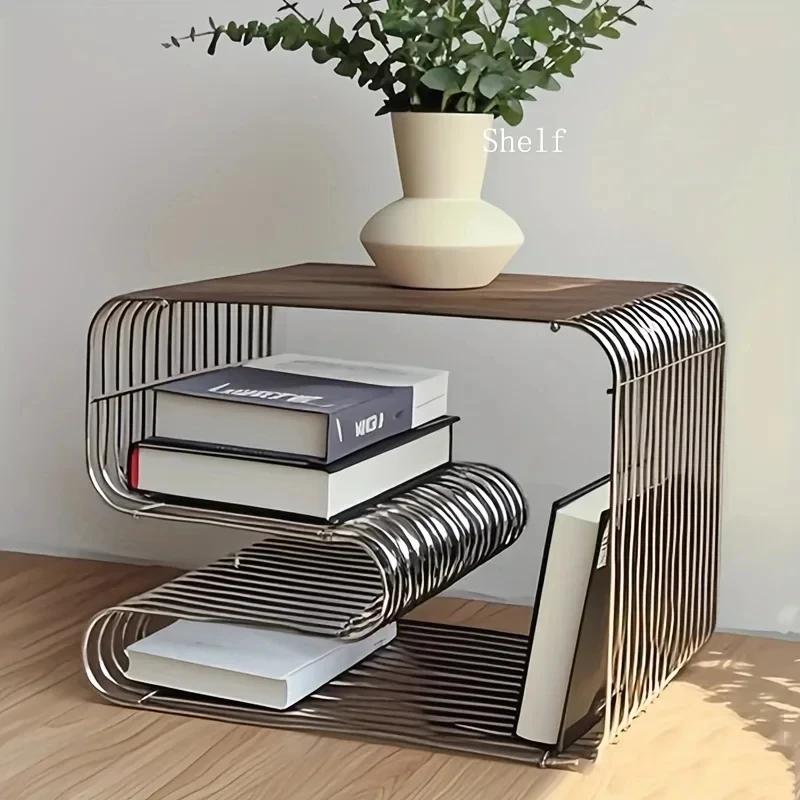Square metal silver edge table, geometric patterned bookshelf, magazine rack, wall mounted living room storage rack
Square metal silver edge table, geometric patterned bookshelf, magazine rack, wall mounted living room storage rack