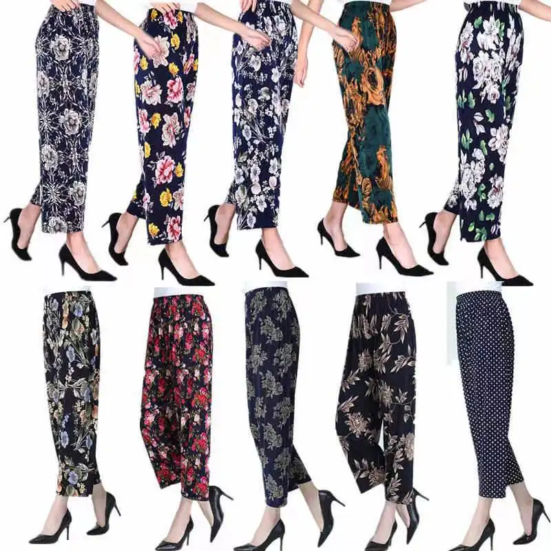Fashionable women's summer ice silk loose color elastic waist casual pants Bohemian cropped pants loose bottoms
Fashionable women's summer ice silk loose color elastic waist casual pants Bohemian cropped pants loose bottoms