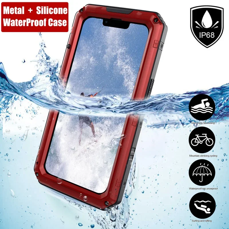 360 Aluminum Metal Silicone Anti-drop IP68 WaterProof Case For iPhone 16 15 14 13 12 11 Pro Max 16Plus 15Plus Swim Outdoor Sport
360 Aluminum Metal Silicone Anti-drop IP68 WaterProof Case For iPhone 16 15 14 13 12 11 Pro Max 16Plus 15Plus Swim Outdoor Sport