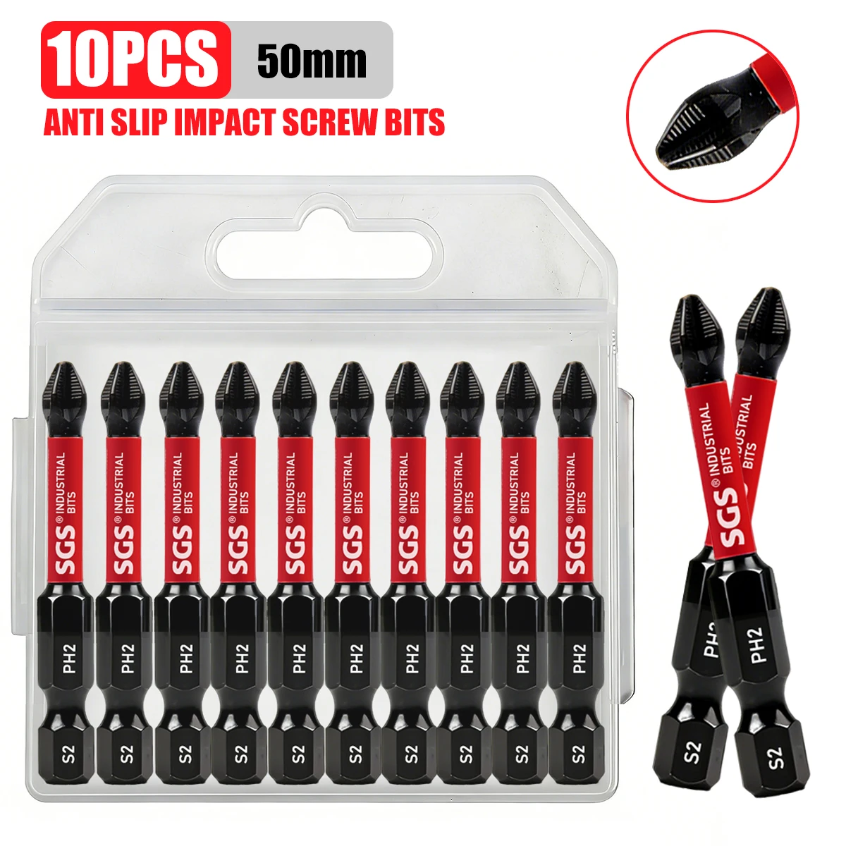 10-Piece Set of S2 Steel Long Phillips Bits, 50mm Anti-Slip and Impact-Resistant Ph2 Magnetic Screwdriver Bits, 1/4 Hex Shank, for Deep Hole Work, Automotive Repair, Furniture Assembly, Power Tool Accessories
10-Piece Set of S2 Steel Long Phillips Bits, 50mm Anti-Slip and Impact-Resistant Ph2 Magnetic Screwdriver Bits, 1/4 Hex Shank, for Deep Hole Work, Automotive Repair, Furniture Assembly, Power Tool Accessories