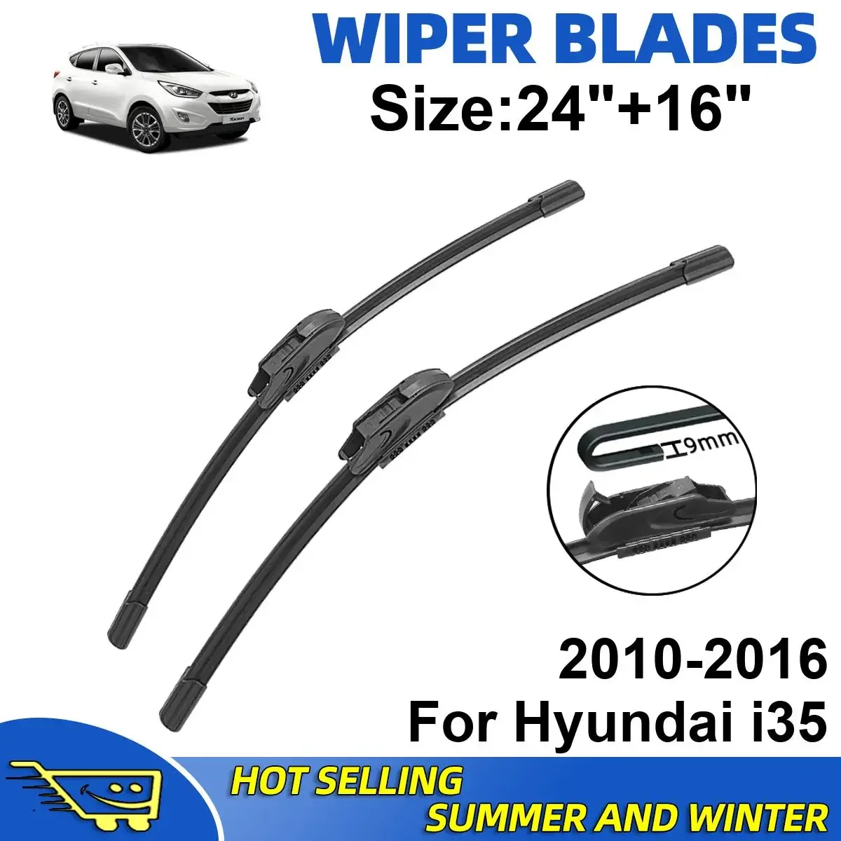 2PCS Wiper Blades Set Kit For Hyundai i35 2010-2016 Front Windshield Brushes Windscreen Window Accessories
2PCS Wiper Blades Set Kit For Hyundai i35 2010-2016 Front Windshield Brushes Windscreen Window Accessories