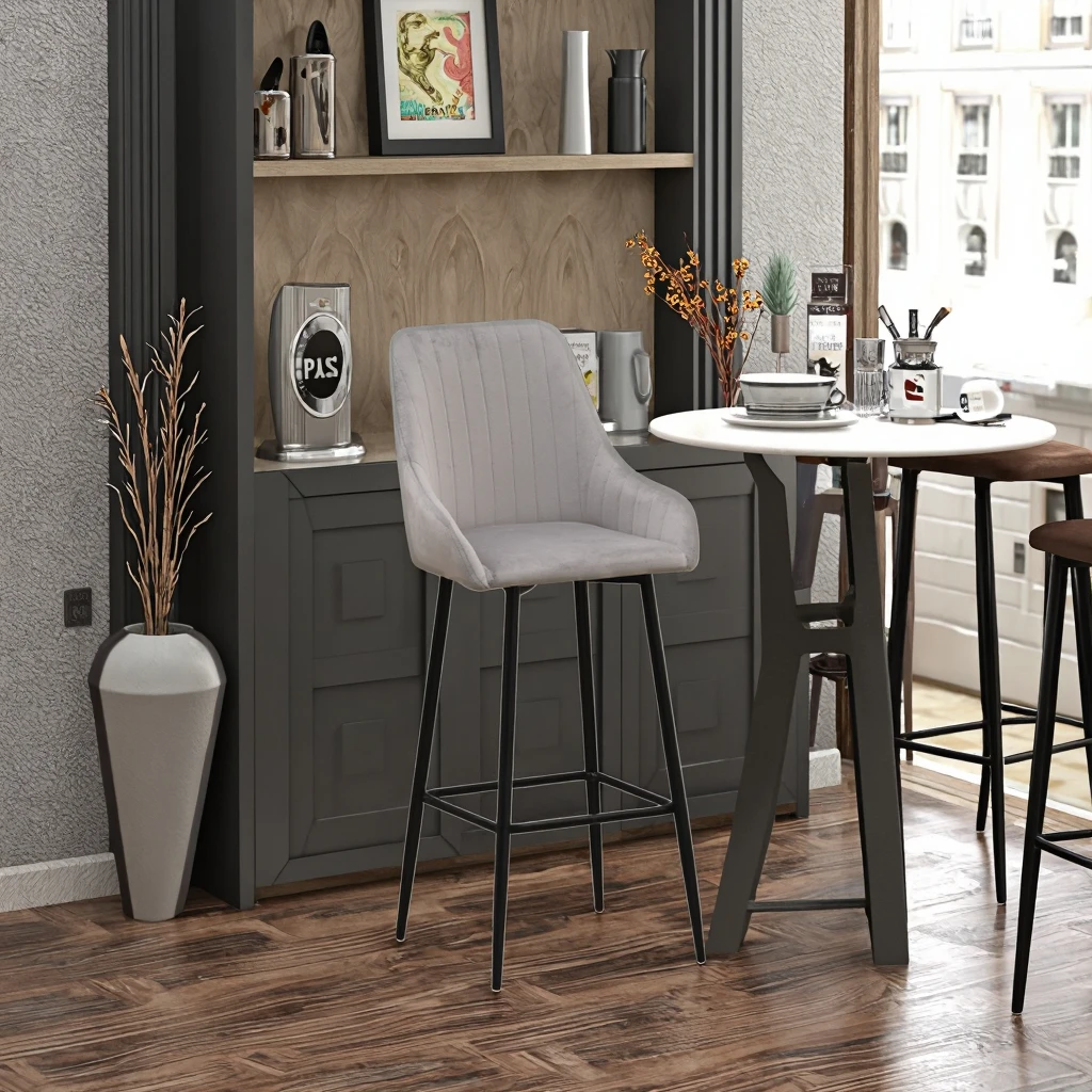 Flyer Velvet stool chair bar stool for restaurant with footrest for home bar
Flyer Velvet stool chair bar stool for restaurant with footrest for home bar