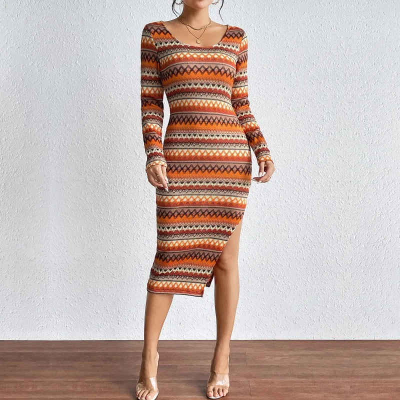 Commuting Women's Urban Style Colorful Stripe Long Sleeve Dress Autumn/Winter New Temperament Female Fashion High Waist Dresses
Commuting Women's Urban Style Colorful Stripe Long Sleeve Dress Autumn/Winter New Temperament Female Fashion High Waist Dresses