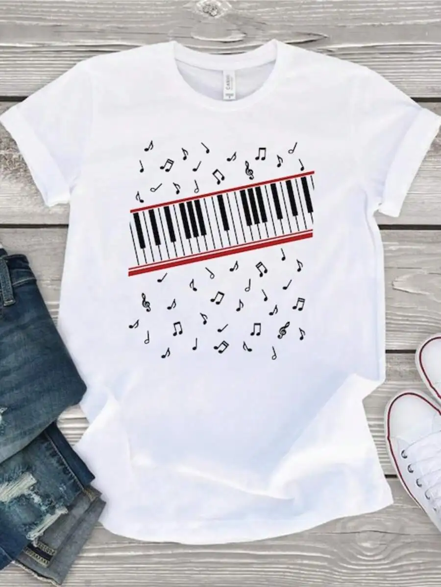 Piano Keys Music Notes T-Shirt For Adults 80s Style
Piano Keys Music Notes T-Shirt For Adults 80s Style