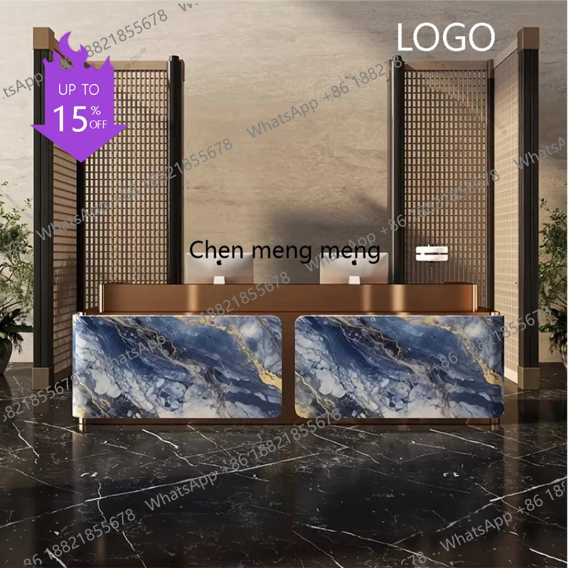 D5556 Modern Simple Cashier Counter Marble Stainless Steel Company Front Desk Hotel Reception Desk Office Furniture
D5556 Modern Simple Cashier Counter Marble Stainless Steel Company Front Desk Hotel Reception Desk Office Furniture