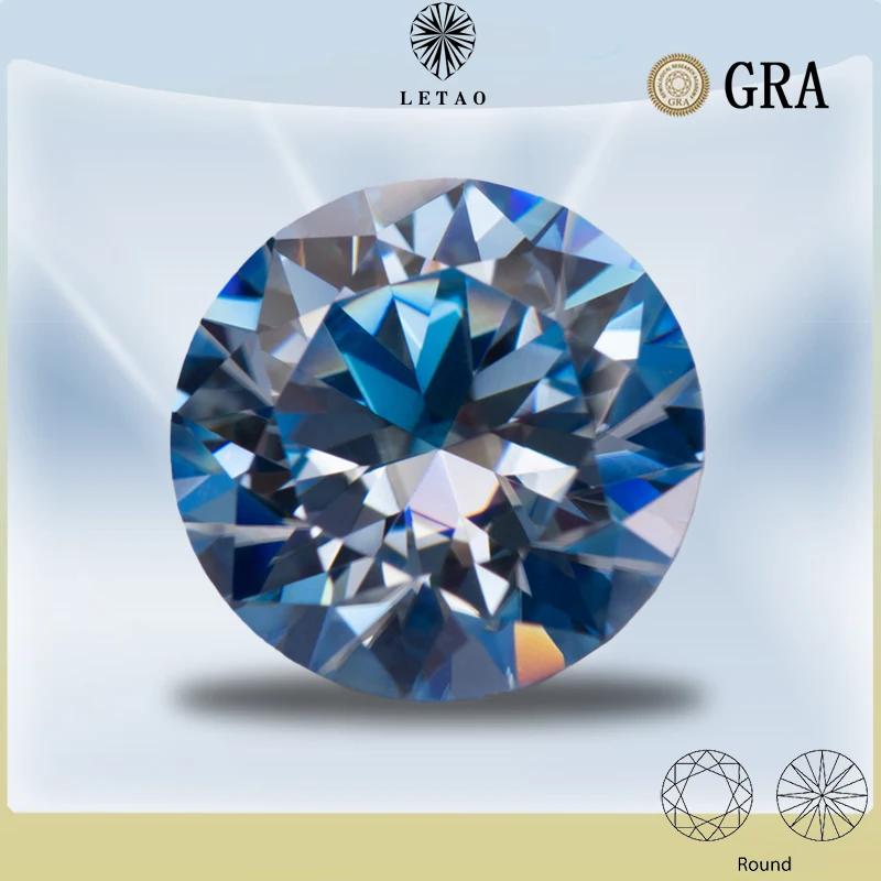 Moissanite Stone Gemstone Round Cut Ice Blue Colour Lab Created Diamond Advanced Jewelry Making Materials with GRA Certificate
Moissanite Stone Gemstone Round Cut Ice Blue Colour Lab Created Diamond Advanced Jewelry Making Materials with GRA Certificate