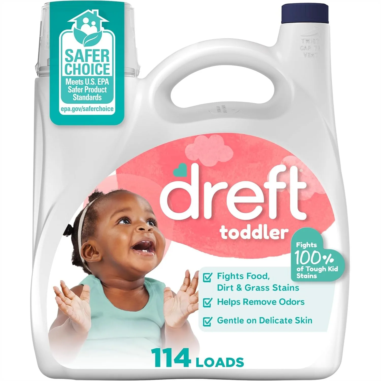 Liquid Laundry Detergent for Toddlers, 150 fl oz, 114 Loads, Tackles Stains
Liquid Laundry Detergent for Toddlers, 150 fl oz, 114 Loads, Tackles Stains