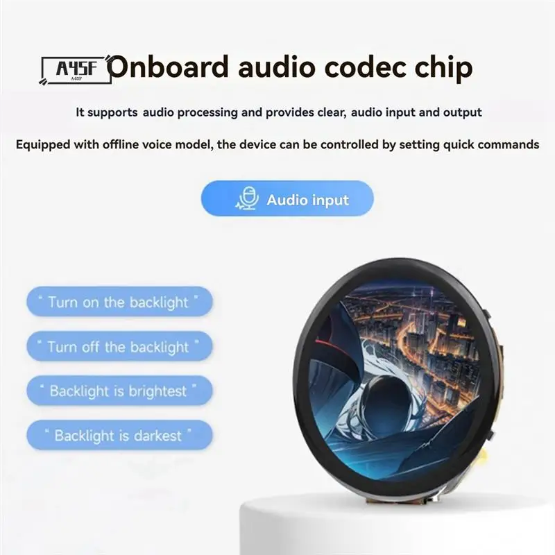 A45F-ESP32-S3 Round 1.46-Inch Colour Capacitive Touch Display Development Wireless WIFI Bluetooth 412X412 Without Cover
A45F-ESP32-S3 Round 1.46-Inch Colour Capacitive Touch Display Development Wireless WIFI Bluetooth 412X412 Without Cover