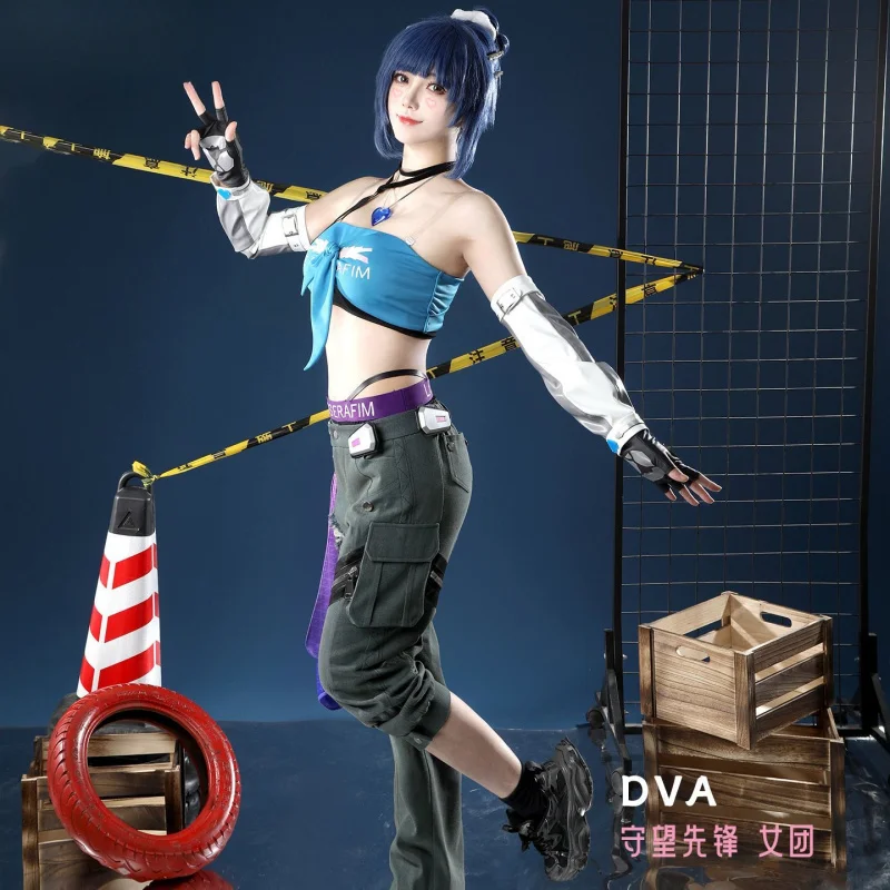 New D.Va Overwatch Cosplay girl Costume Halloween party casual men women uniform jacket strapless pants prop set
New D.Va Overwatch Cosplay girl Costume Halloween party casual men women uniform jacket strapless pants prop set