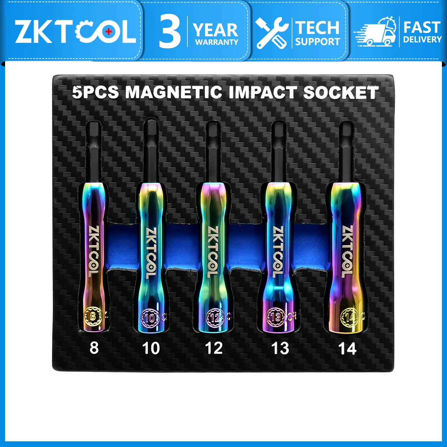5-Piece Magnetic Impact Socket Set — 1/4-Inch Hex Shank Screwdriver Socket Adapters (8–14mm Sockets) & Nut Adapters
5-Piece Magnetic Impact Socket Set — 1/4-Inch Hex Shank Screwdriver Socket Adapters (8–14mm Sockets) & Nut Adapters