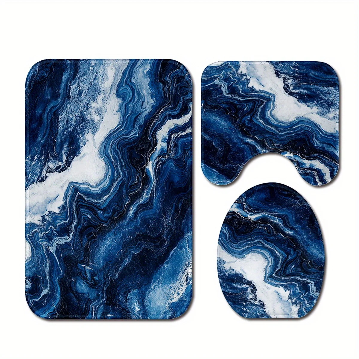 Luxury Blue Marbled Pattern Bath Mat Set Anti Slip Waterproof Bathroom Rug Doormat for Master Bathroom Decor
Luxury Blue Marbled Pattern Bath Mat Set Anti Slip Waterproof Bathroom Rug Doormat for Master Bathroom Decor