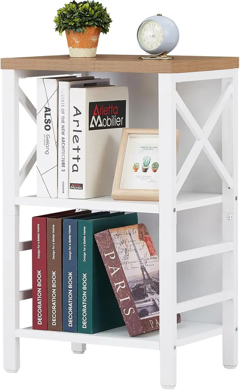 3-Tier Industrial Bookshelf with Metal Frame, White Low Bookcase for Small Spaces – Living Room, Bedroom, Home Office
3-Tier Industrial Bookshelf with Metal Frame, White Low Bookcase for Small Spaces – Living Room, Bedroom, Home Office
