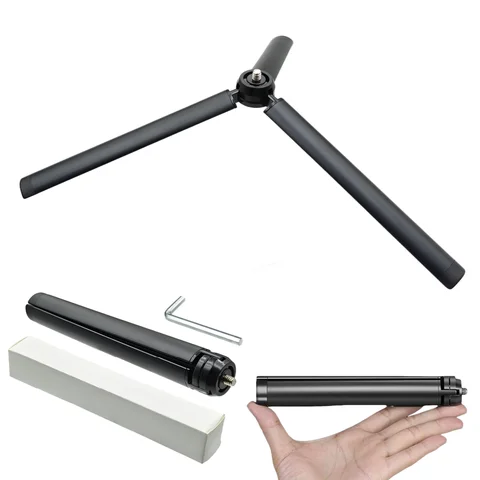 Mini trépied de bureau en métal avec support à vis de 1/4 pouces pour caméscope vidéo Smooth 4 DSLR, support en alliage d'aluminium avec clé