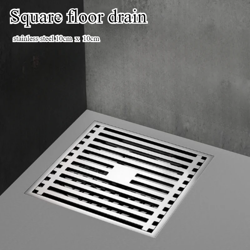 Bathroom shower square floor drain 10cmX10cm silver kitchen stainless steel anti odor floor drain
Bathroom shower square floor drain 10cmX10cm silver kitchen stainless steel anti odor floor drain