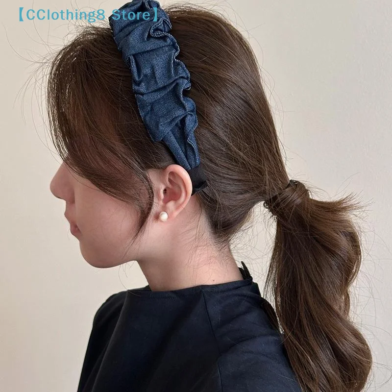 Denim Fabric Pleated Headband Headdress Women Hair Band Pure Color Pleated Face Wash Headwear Versatile Hair Accessories【AliS8】
Denim Fabric Pleated Headband Headdress Women Hair Band Pure Color Pleated Face Wash Headwear Versatile Hair Accessories【AliS8】