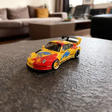 1:64 Döküm Spor Araba Modeli RWB 993 Sınırlı Üretim Yüksek Detay Beyaz Mini Araç Koleksiyonluk Ekran Hediye Oyuncak