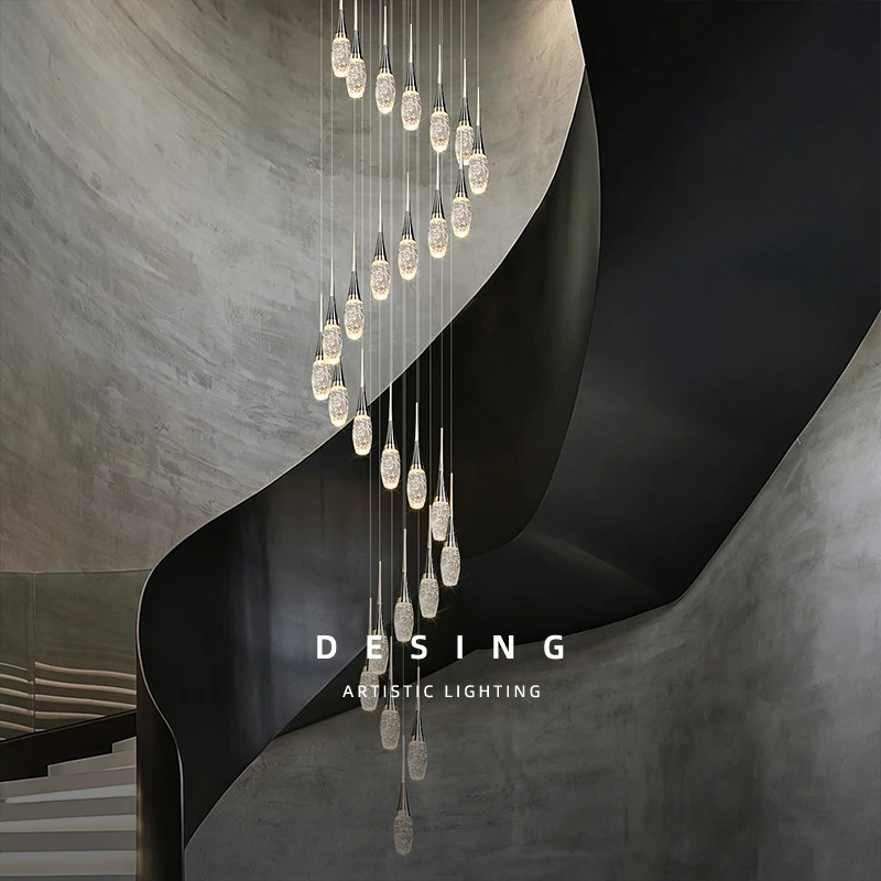 Modern staircase Pendant light luxury villa attic restaurant suspended ceiling, ceiling light designer crystal Pendant light
Modern staircase Pendant light luxury villa attic restaurant suspended ceiling, ceiling light designer crystal Pendant light