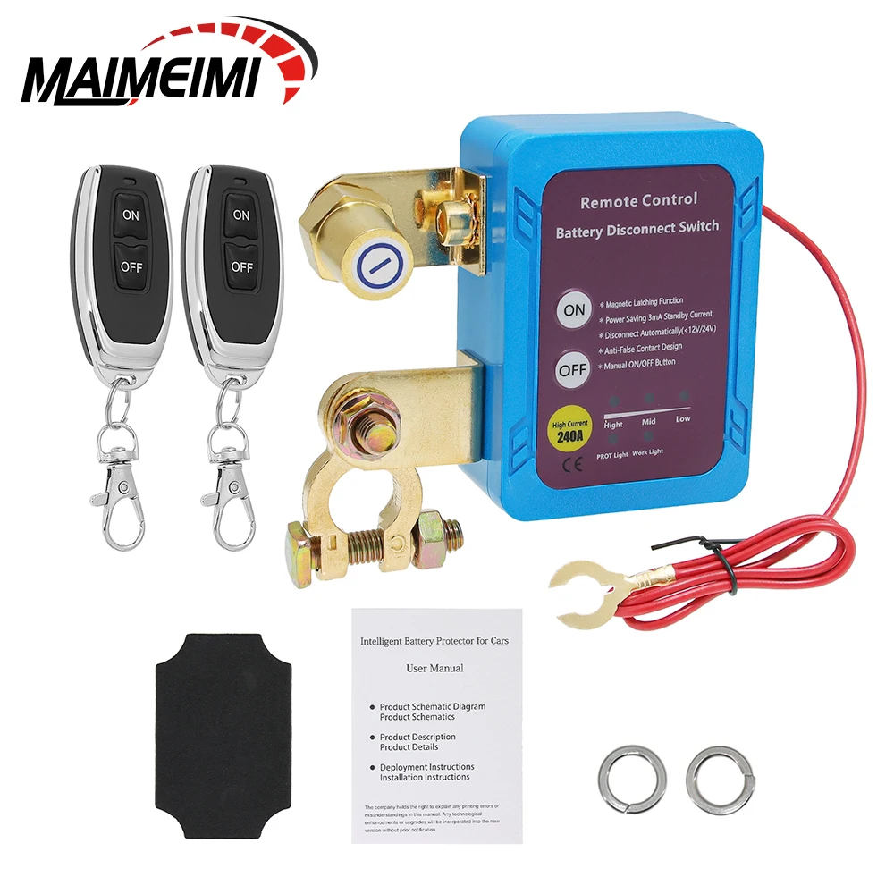 12V 240A Wireless Dual Remote Car Battery Disconnect Relay Master Kill Cut Off Switch For Auto Boat Switch Leakage Protection
12V 240A Wireless Dual Remote Car Battery Disconnect Relay Master Kill Cut Off Switch For Auto Boat Switch Leakage Protection