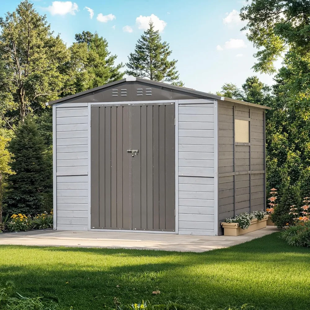 8x8 FT Outdoor Wood Storage Shed, Garden Tool Shed with Windows, Outside Storage Shed Waterproof for Backyard, Garden, Patio, 4
8x8 FT Outdoor Wood Storage Shed, Garden Tool Shed with Windows, Outside Storage Shed Waterproof for Backyard, Garden, Patio, 4