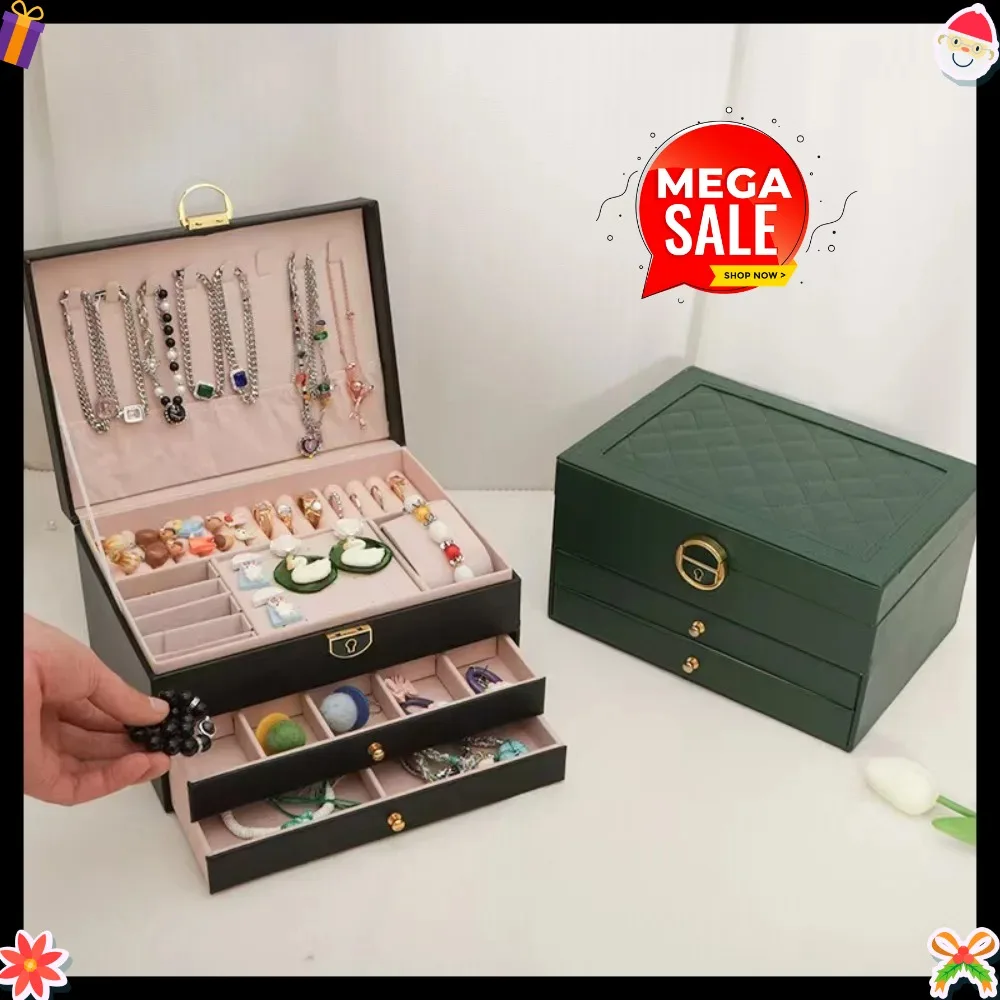 Шкатулка для украшений из кожи с тремя ярусами и замком для дома, для серег и браслетов, пыленепроницаемая и устойчивая к окислению
Шкатулка для украшений из кожи с тремя ярусами и замком для дома, для серег и браслетов, пыленепроницаемая и устойчивая к окислению