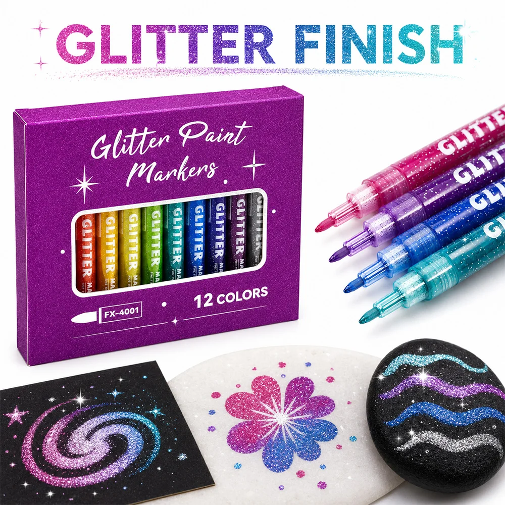 12/24 Colors Glitter Brush Tip Marker Set - Shine Pens for Painting Crafts Cards Ceramics Glass DIY Art Supplies
12/24 Colors Glitter Brush Tip Marker Set - Shine Pens for Painting Crafts Cards Ceramics Glass DIY Art Supplies