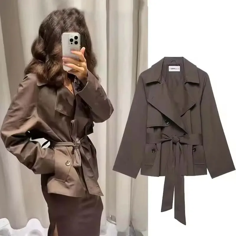 2025 Women Jacket Fashion With Belt Trench Short Coats Women Casual Loose High Street Long Sleeve New Jackets Outerwear
2025 Women Jacket Fashion With Belt Trench Short Coats Women Casual Loose High Street Long Sleeve New Jackets Outerwear