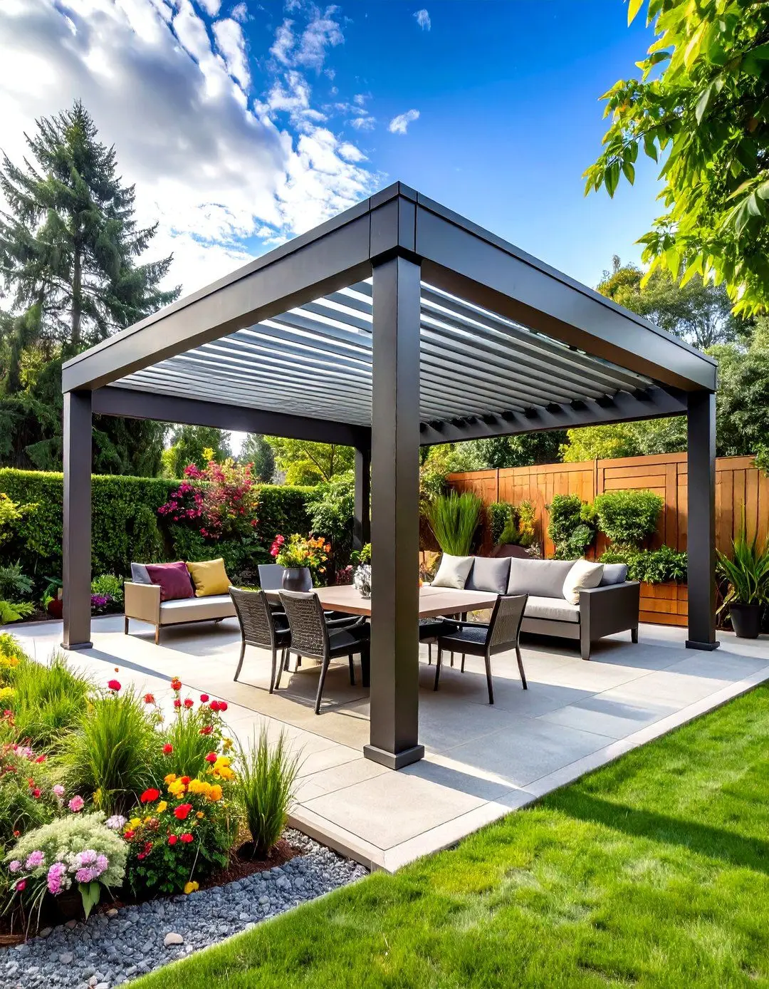 Outdoor All Weather Aluminum Pavilion Rainproof with Adjustable Shutters Pergola Suitable for Barbecue Leisure Garden Gazebo
Outdoor All Weather Aluminum Pavilion Rainproof with Adjustable Shutters Pergola Suitable for Barbecue Leisure Garden Gazebo