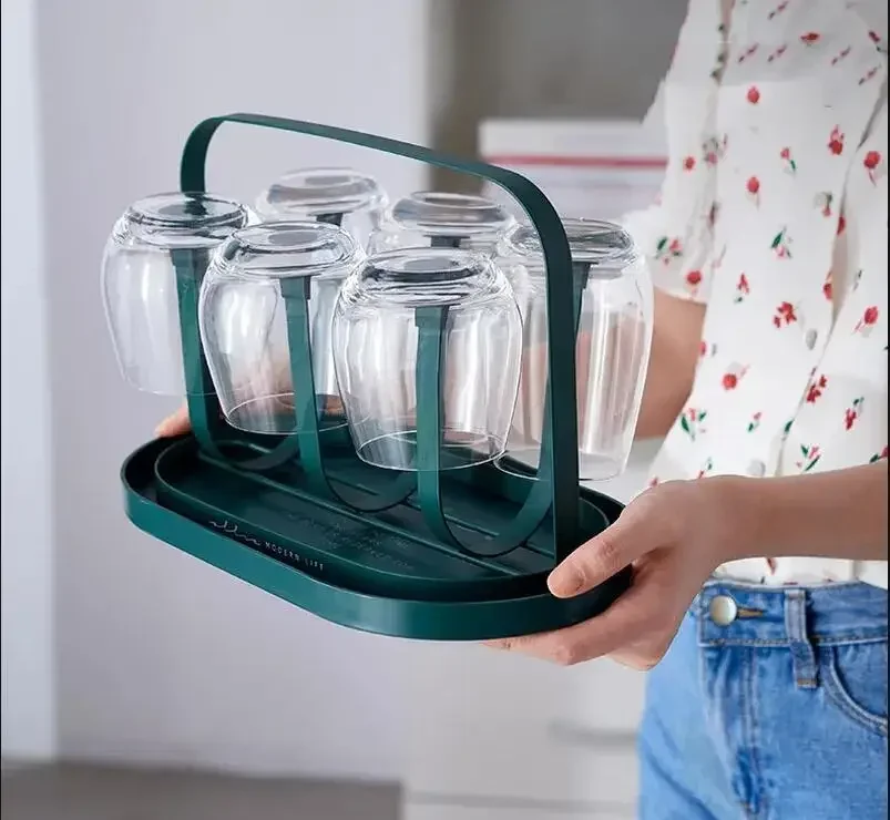 Iron Art Cup Holder with Drain Tray Transparent Glass Cup Six-piece Suit Metal Upside Down Storage Cup Holder Home Teaware Sets
Iron Art Cup Holder with Drain Tray Transparent Glass Cup Six-piece Suit Metal Upside Down Storage Cup Holder Home Teaware Sets