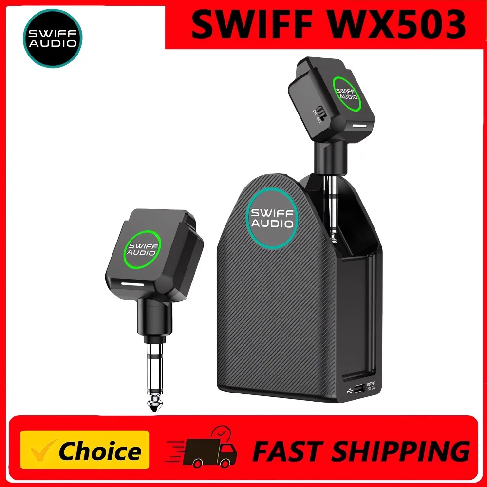 SWIFF 5.8GHz Wireless Guitar System with Charging Case, Wireless Transmitter Receiver Support Multi Channels 20H Battery WX503
SWIFF 5.8GHz Wireless Guitar System with Charging Case, Wireless Transmitter Receiver Support Multi Channels 20H Battery WX503