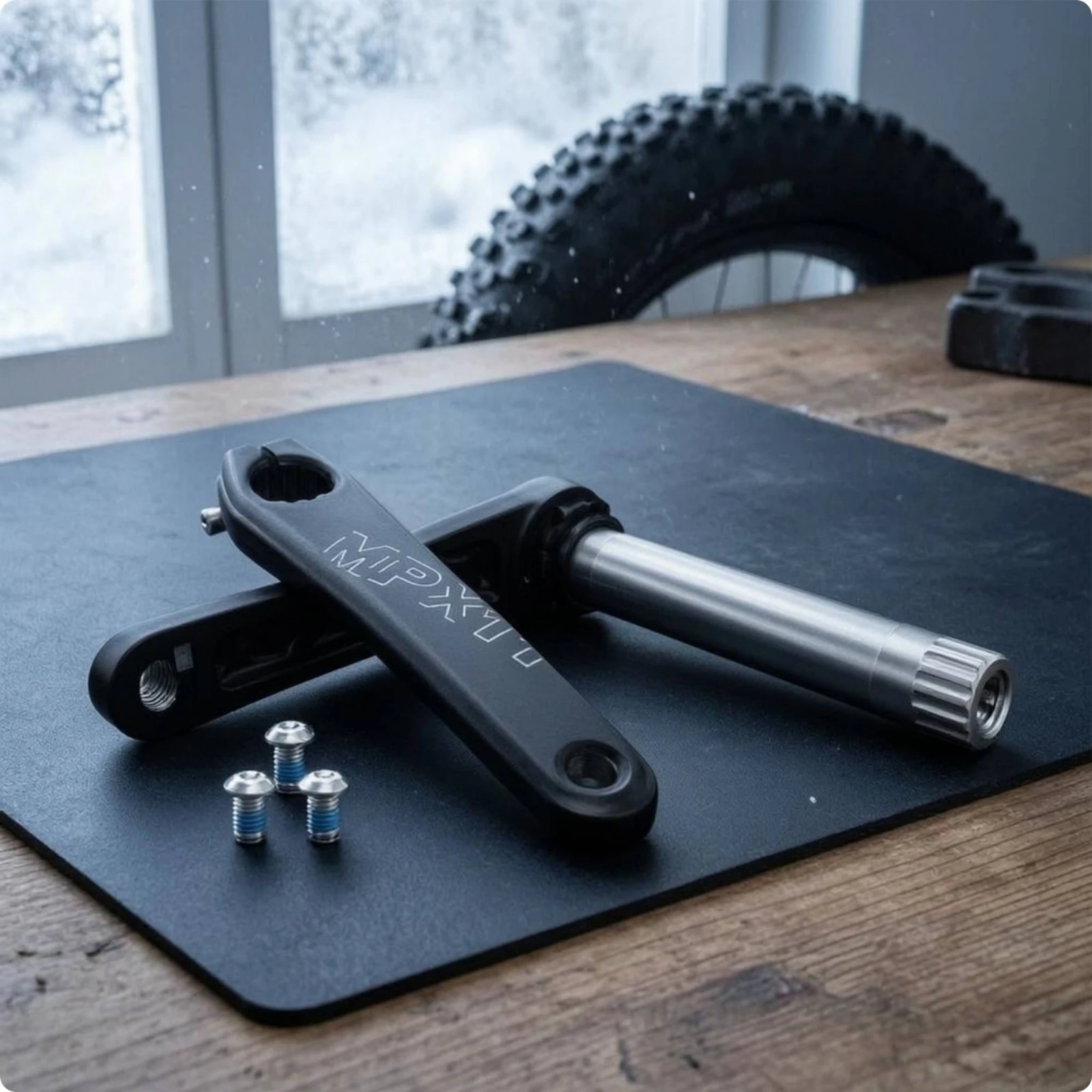 Wide-Tire Bike Crankset Aluminum Alloy Winter Bike Crankset Reinforced Cutout Black Finish
Wide-Tire Bike Crankset Aluminum Alloy Winter Bike Crankset Reinforced Cutout Black Finish