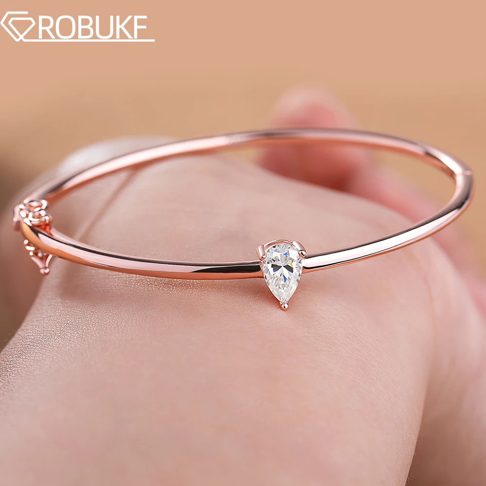 5*8mm Pear Cut Solitaire Diamond Moissanite Bangle for Women 925 Sterling Silver Tear Drop Daily Wear Bracelet Jewelry Gifts GRA
5*8mm Pear Cut Solitaire Diamond Moissanite Bangle for Women 925 Sterling Silver Tear Drop Daily Wear Bracelet Jewelry Gifts GRA