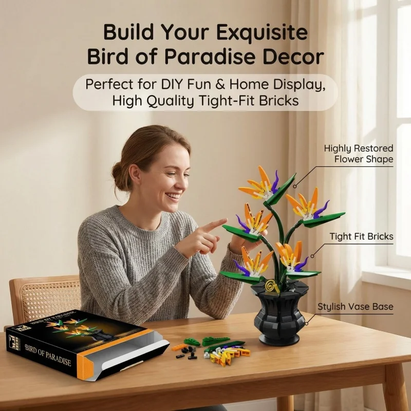 Flower Building Block Set, Creative Bouquet Assembly Blocks, Angle-adjustable Artificial Flower Building Block Toys, Home Decora
Flower Building Block Set, Creative Bouquet Assembly Blocks, Angle-adjustable Artificial Flower Building Block Toys, Home Decora