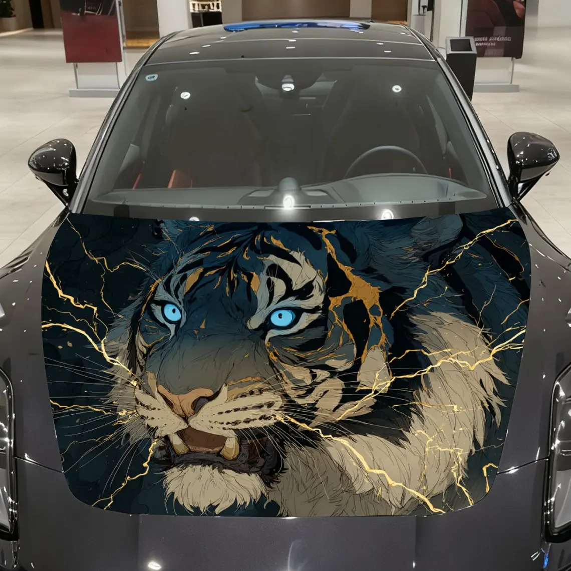 Golden Lightning Blue Eye Tiger Car Vinyl Wrap, PVC Waterproof Car Hood Sticker, Self-Adhesive Scratch-Resistant Stickers For En
Golden Lightning Blue Eye Tiger Car Vinyl Wrap, PVC Waterproof Car Hood Sticker, Self-Adhesive Scratch-Resistant Stickers For En