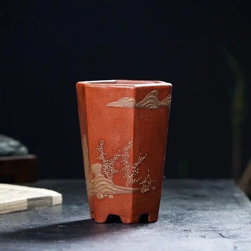 4.4" Creative Miniature Bonsai Pots Chinese Yixing Purple Clay Handmade Flowerpot
4.4" Creative Miniature Bonsai Pots Chinese Yixing Purple Clay Handmade Flowerpot